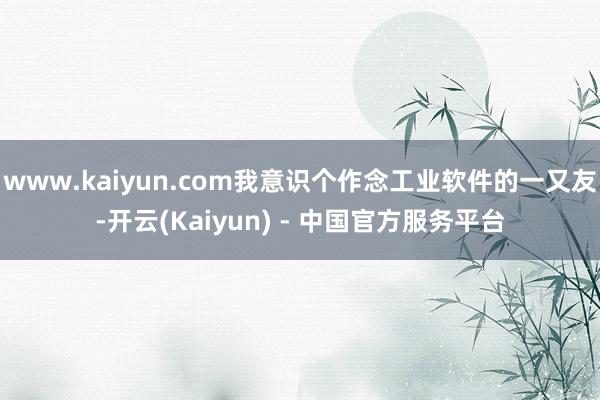 www.kaiyun.com我意识个作念工业软件的一又友-开云(Kaiyun) - 中国官方服务平台