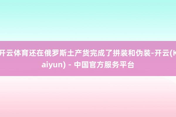 开云体育还在俄罗斯土产货完成了拼装和伪装-开云(Kaiyun) - 中国官方服务平台