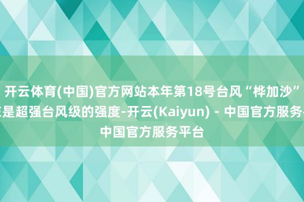 开云体育(中国)官方网站本年第18号台风“桦加沙”现在是超强台风级的强度-开云(Kaiyun) - 中国官方服务平台